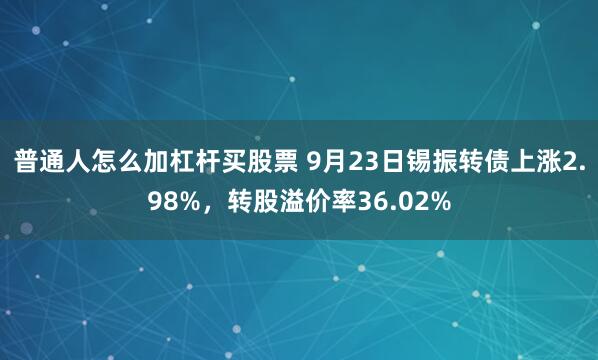 普通人怎么加杠杆买股票 9月23日锡振转债上涨2.98%，转股溢价率36.02%